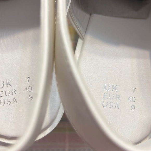 New READYSALTED White Chunky Cleated Ankle Strap Platform Sandals Size 9 - Picture 7 of 7